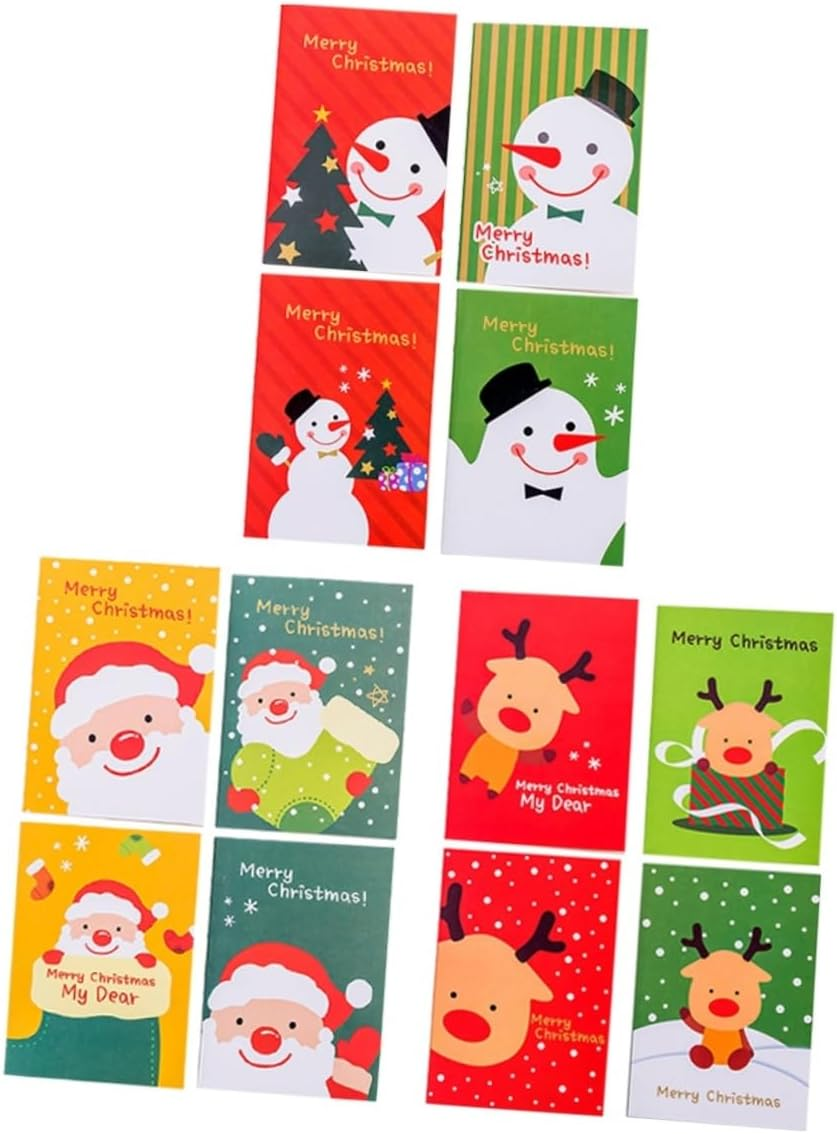 Ciieeo 48Pcs Christmas Notepad Christmas Stocking Fillers Stocking Stuffers Christmas Mini Notepads Office Stationery Bulk Notebooks Tiled Notebook Yule Xmas Notebook Child Set Cute