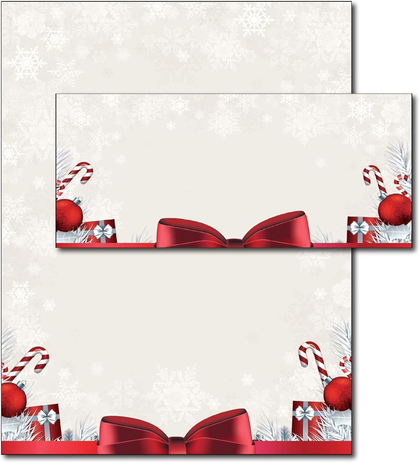 Holiday Present Christmas Stationery & Envelopes – 40 Sets