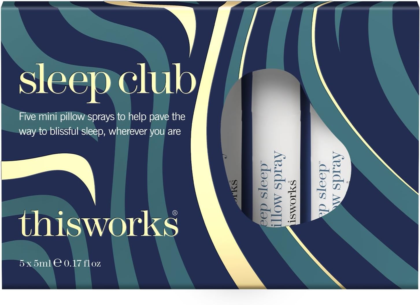 This Works Sleep Club Gift Set – Award-Winning Deep Sleep Pillow Spray Infused with Lavender, Camomile and Vetivert – 5 X 5Ml Mini Science-Backed Sleep Spray to Aid Sleep, Perfect for Travel