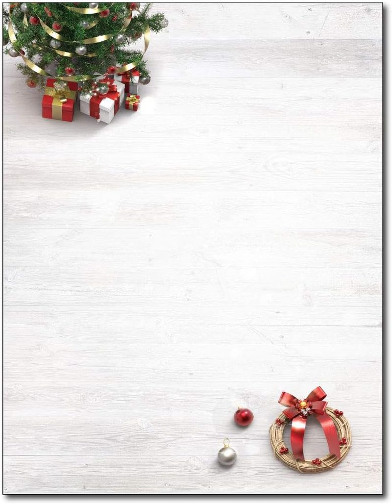 Christmas Tree & Wreath Holiday Stationery – 80 Sheets