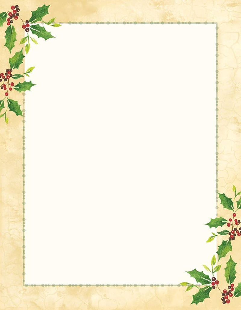 Great Papers! Falling Holly Imprintable Stationery, 8.5″ X 11″, Pack of 80 (2015049)