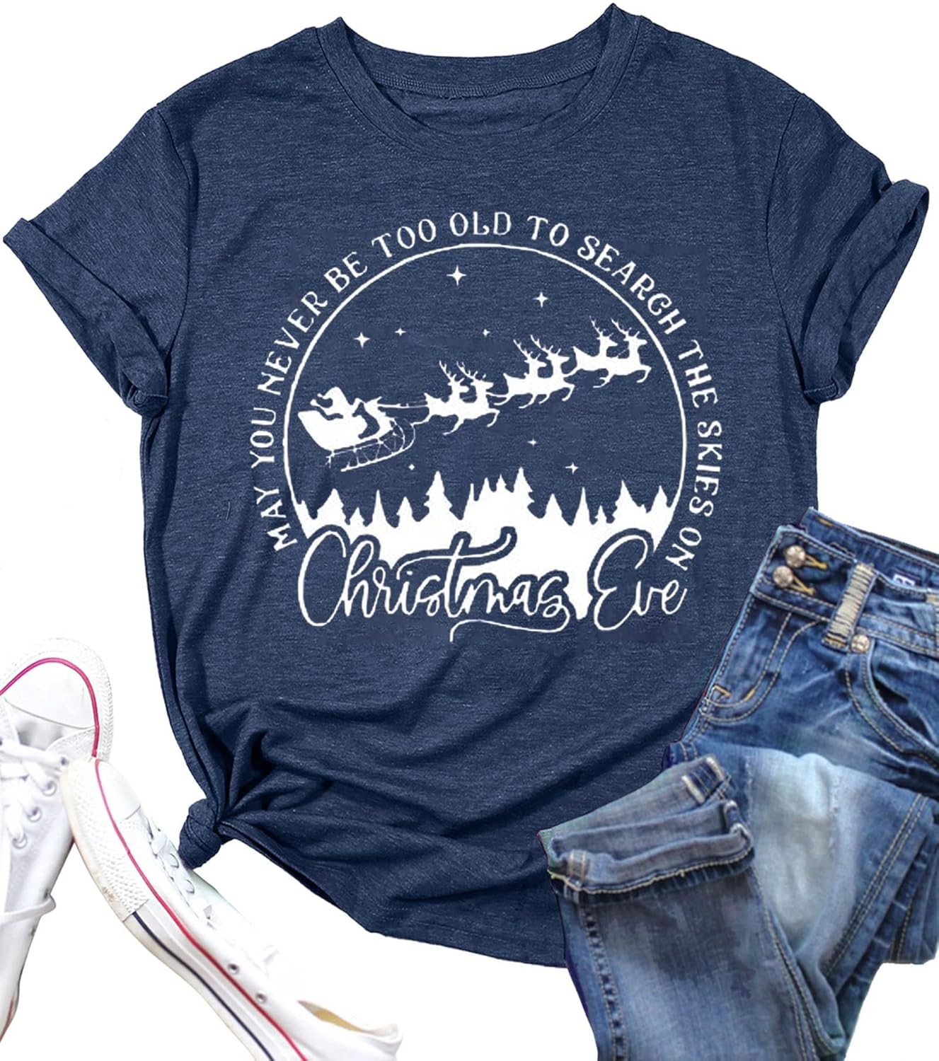 Christmas Shirts for Women Merry Letter Print Holiday T Shirts Casual Graphic Chrismas Vacation Tops Tee Gifts