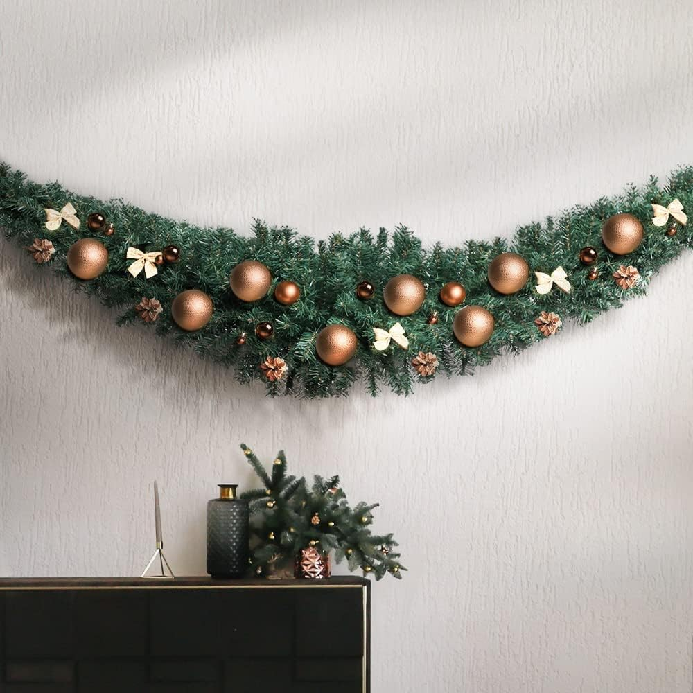 Jingle Jollys Christmas Garland 2.4M Green Garlands, Decorations Holiday Party Gift Home Garden Store Decor, 8FT 540 Tips 240CM Flower Vine Wreath Indoor Outdoor