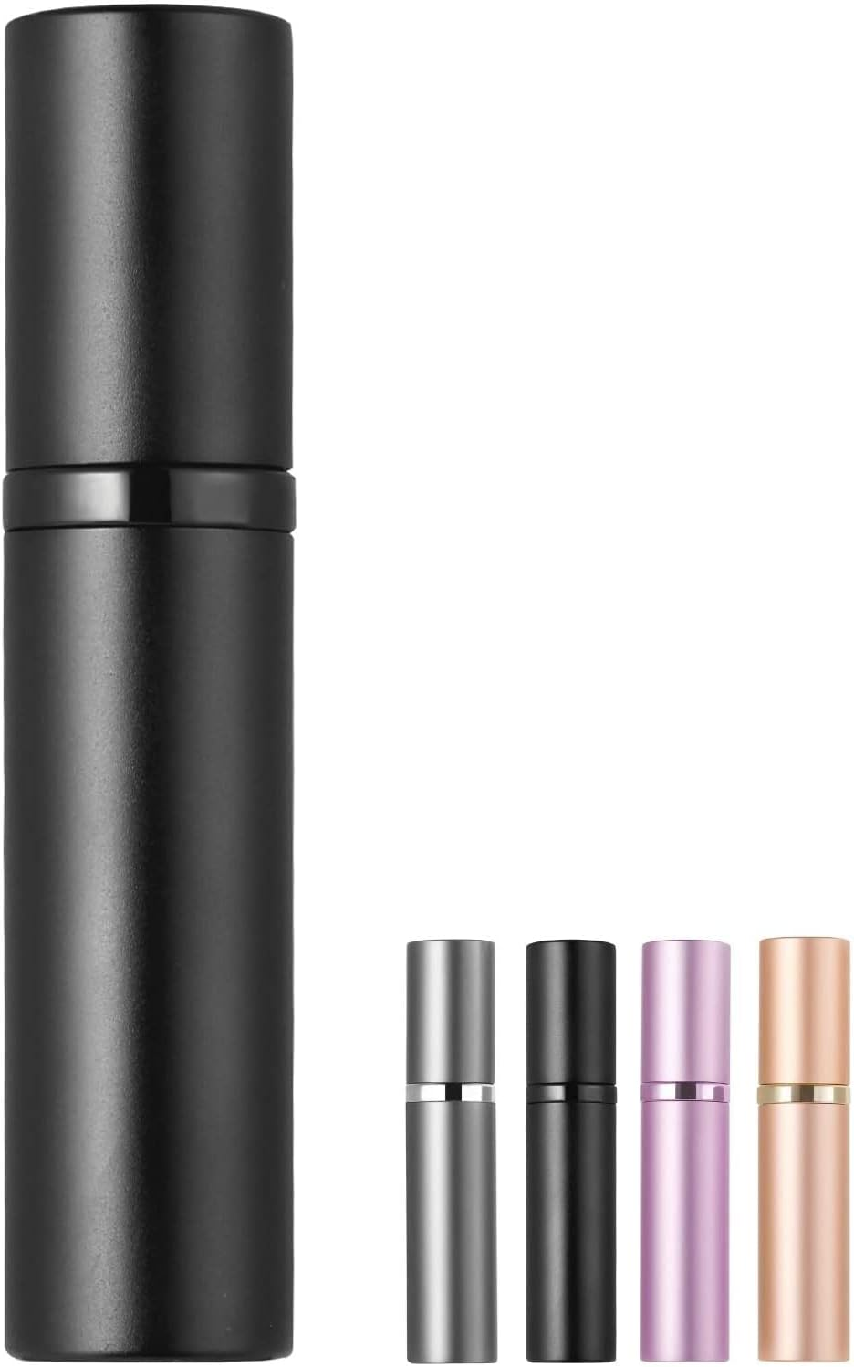 BRARIOS Refillable Portable Mini Perfume Atomizer for Travel, 5Ml Luxury Empty Leakproof Pump Perfume Spray Bottle Atomizer for Man and Woman (Black)