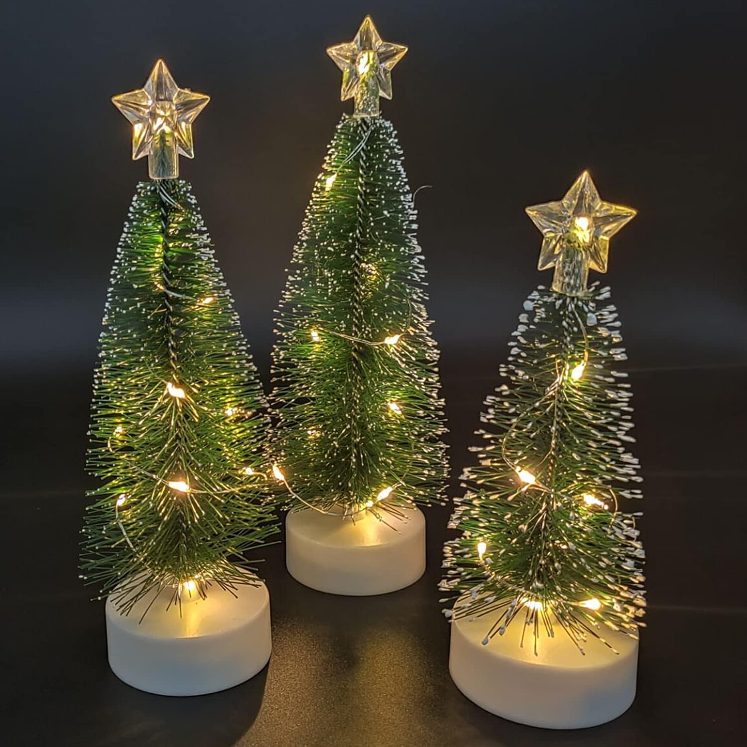 Christmas Decorations,Desktop Miniature Christmas Trees,Home-Mart Small Xmas Tree with Led Light,Mini Desktop Tree DIY Set for Xmas Holiday Party Home Tabletop Decor Color Christmas Decoration