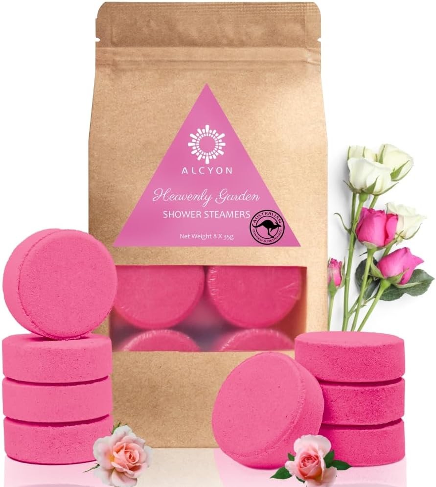 Alcyon Shower Bath Bombs – Aromatherapy Scented Shower Steamers Tablets for a Spa-Like Experience at Home – Set of 8 Shower Steamer Tablet with Essential Oils for Relaxation – Ideal Choice for Women