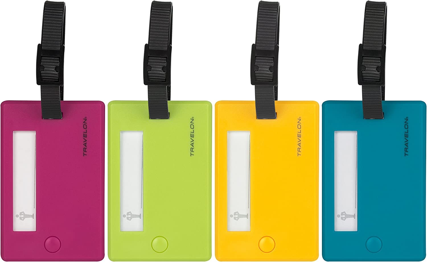 Travelon Set of 4 Assorted Color Luggage Tags, Assorted Colors, One Size, Travelon Set of 4 Assorted Color Luggage Tags