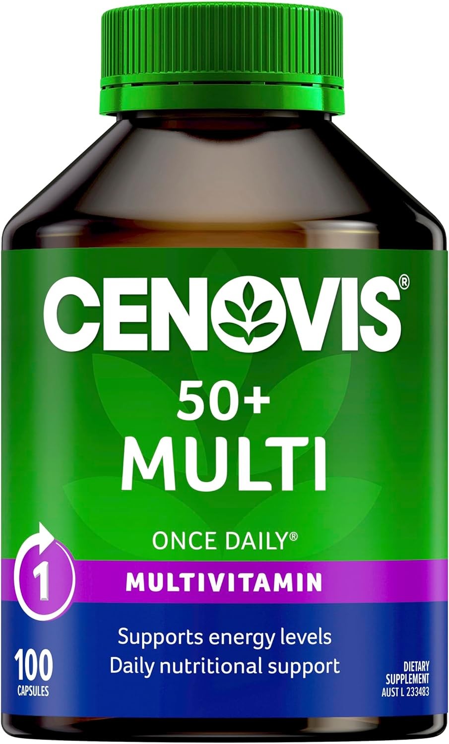 Cenovis 50+ Multivitamin for Energy – Comprehensive Formula Containing 27 Ingredients – Multi Vitamin 100 Capsules