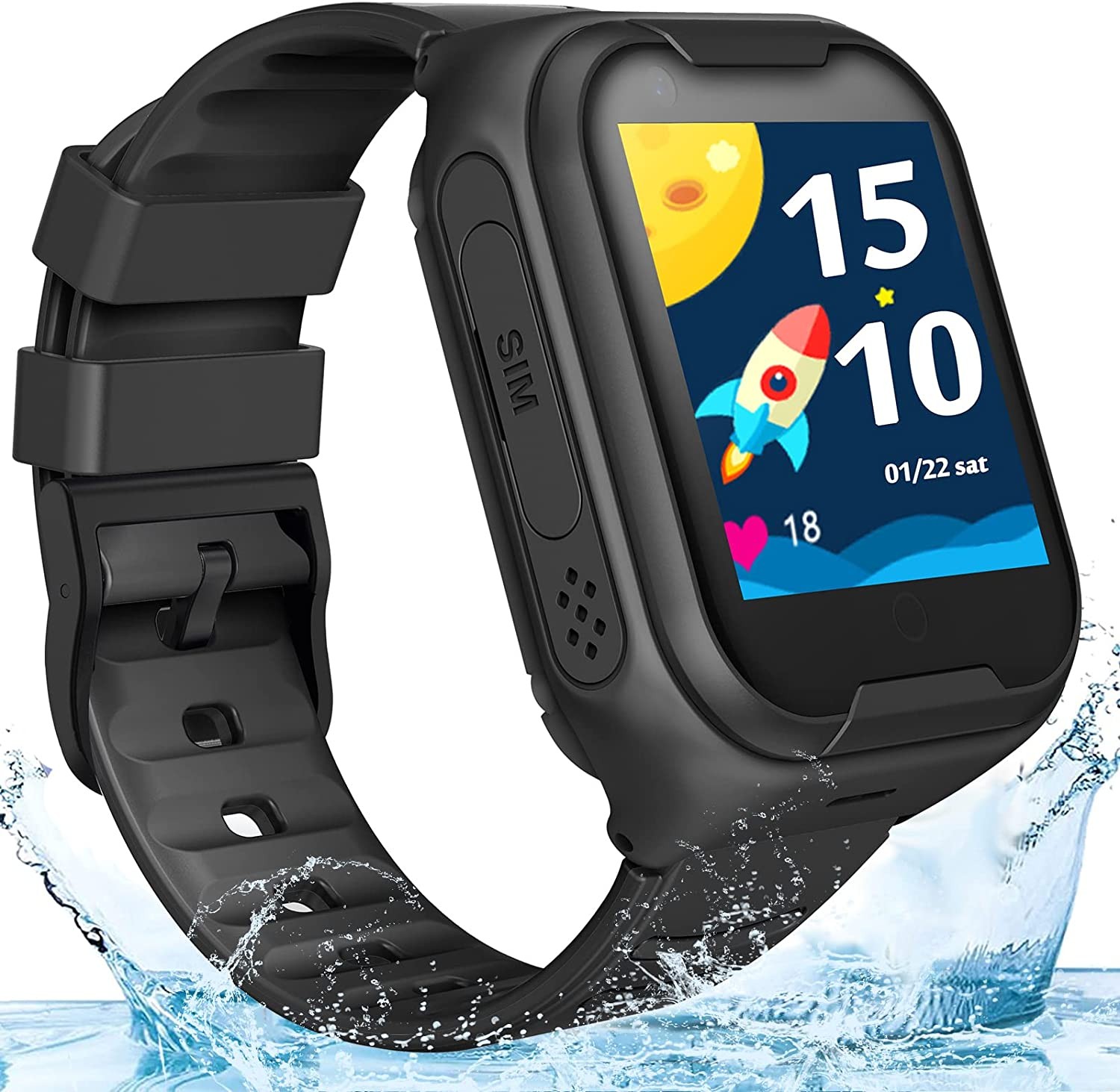 4G GPS Smart Watch for Kids/Elderly Global Waterproof Phone Video Call SOS Emergency Alarm Voice Message Camera GPS Tracker Watch Real-Time Tracking Geo-Fence Touch Screen Senior Boys Girls Gift