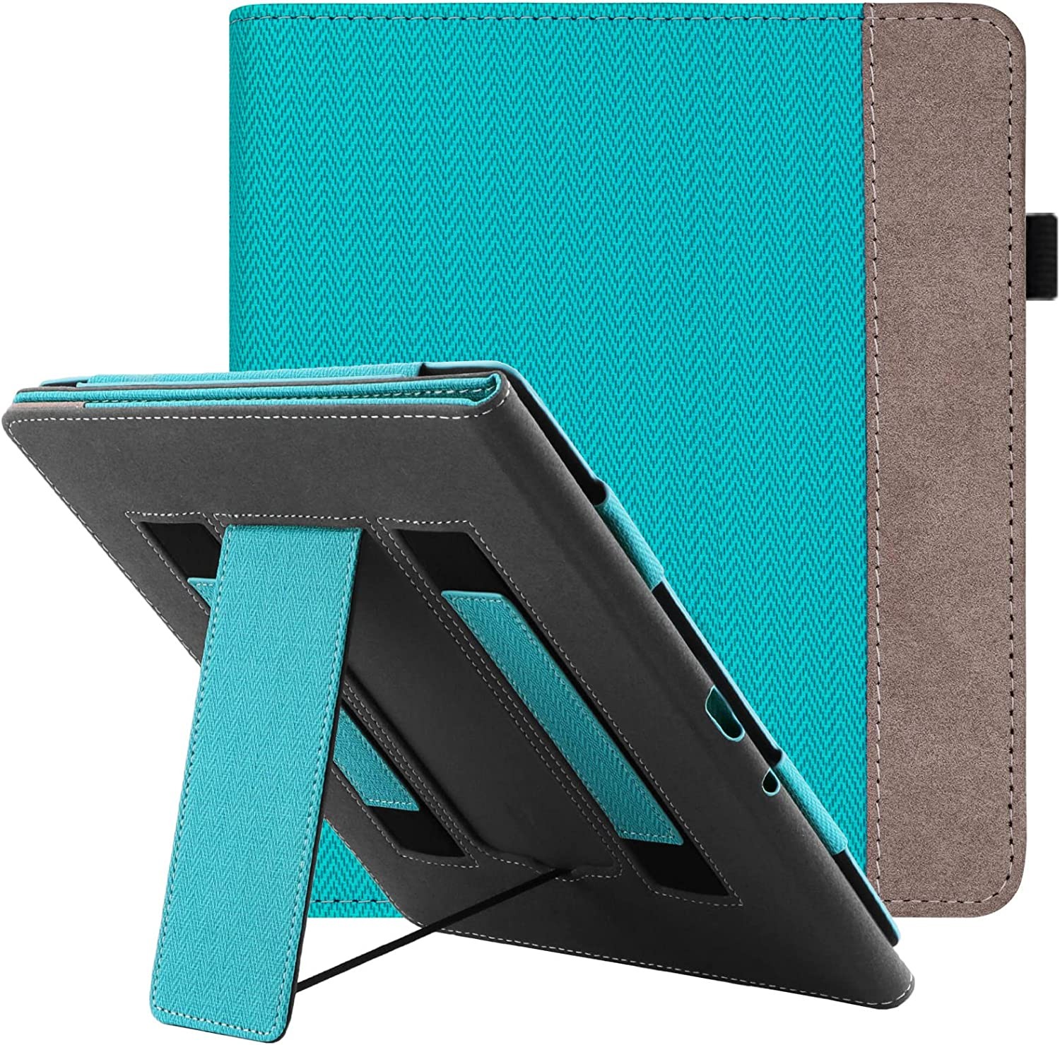 WALNEW Stand Case for 10.2” Kindle Scribe (2022 Released) – Two Hand Straps Premium PU Leather Book Cover with Pen Holder and Auto Wake/Sleep for Amazon Kindle Scribe E-Reader