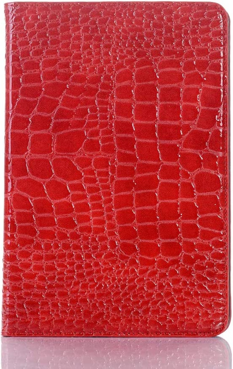 Ipad Mini 5Th/Ipad Mini 4Th Case, Dmaos Crocodile Reflector Leather Stand Folio Case Smart Cover, Auto Sleep/Wake, Card Holder, Classic Fashion Protector for Ipad Mini 4/5 7.9 Inch – Red