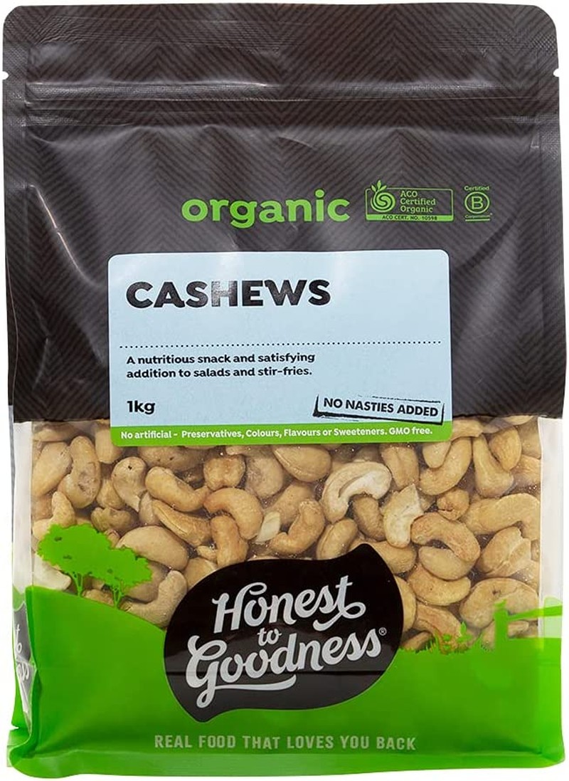 Honest to Goodness Organic Cashews, 1Kg