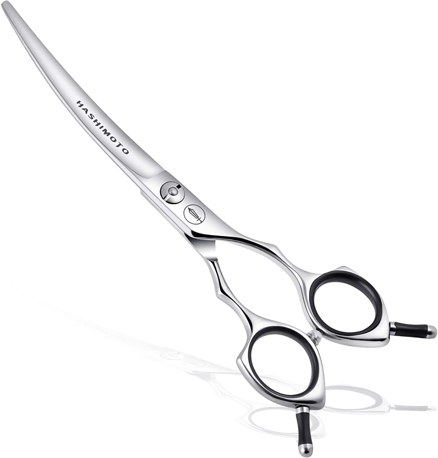 HASHIMOTO Curved Scissors for Dog Grooming,6.5 Inches,Light Weight, Design for Professional Groomer or Family DIY Use.