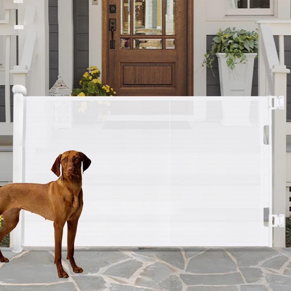 Retractable Safety Gate for Baby Dog, Sulishang Durable Portable Mesh Retractable Gate, Extra Wide Safety Gates 33.8″ Tall, Extends up to 71″ Wide for Doorways, Stairs, Hallways, Indoor/Outdoor