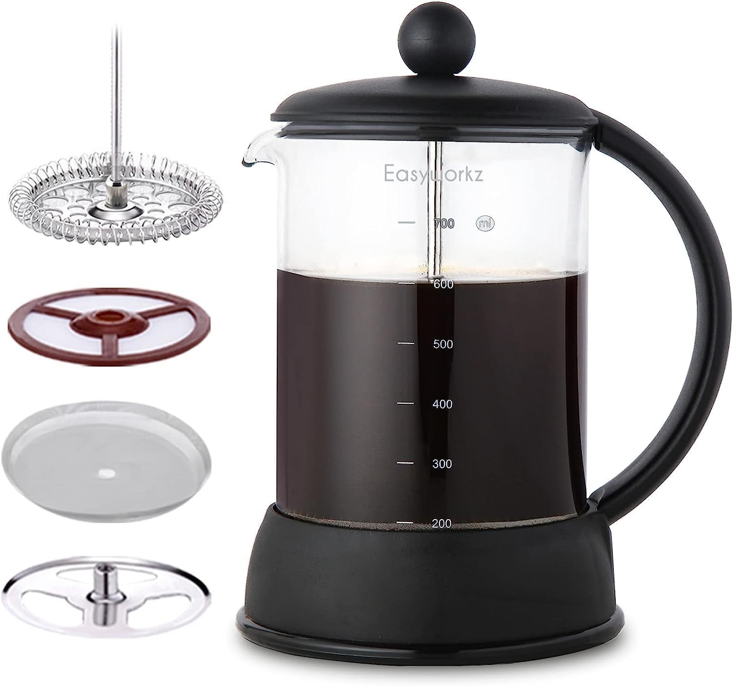 Easyworkz Eclipse French Press 800Ml Coffee Tea Maker with Borosilicate Glass