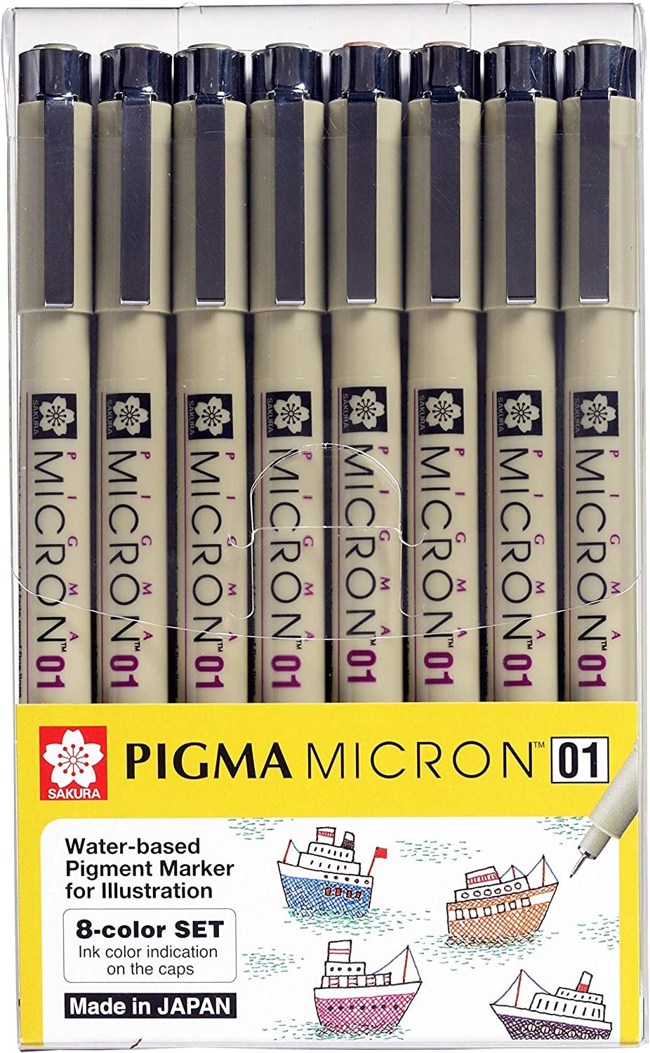 Sakura Pigma Micron Illustration Drawing Pens 01 Set 8Pk