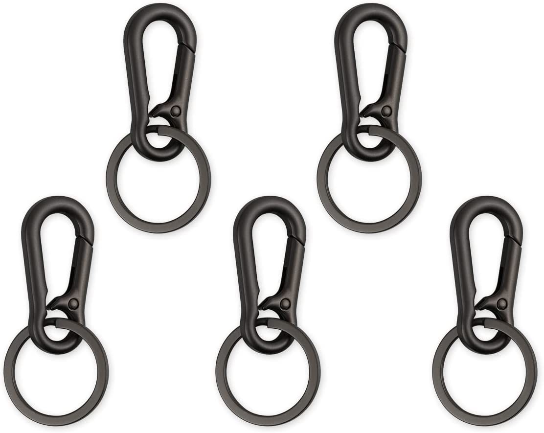 DS. DISTINCTIVE STYLE Carabiner Clip Keyring Stainless Steel Keychain with Snap Hook Quick Release Key Rings