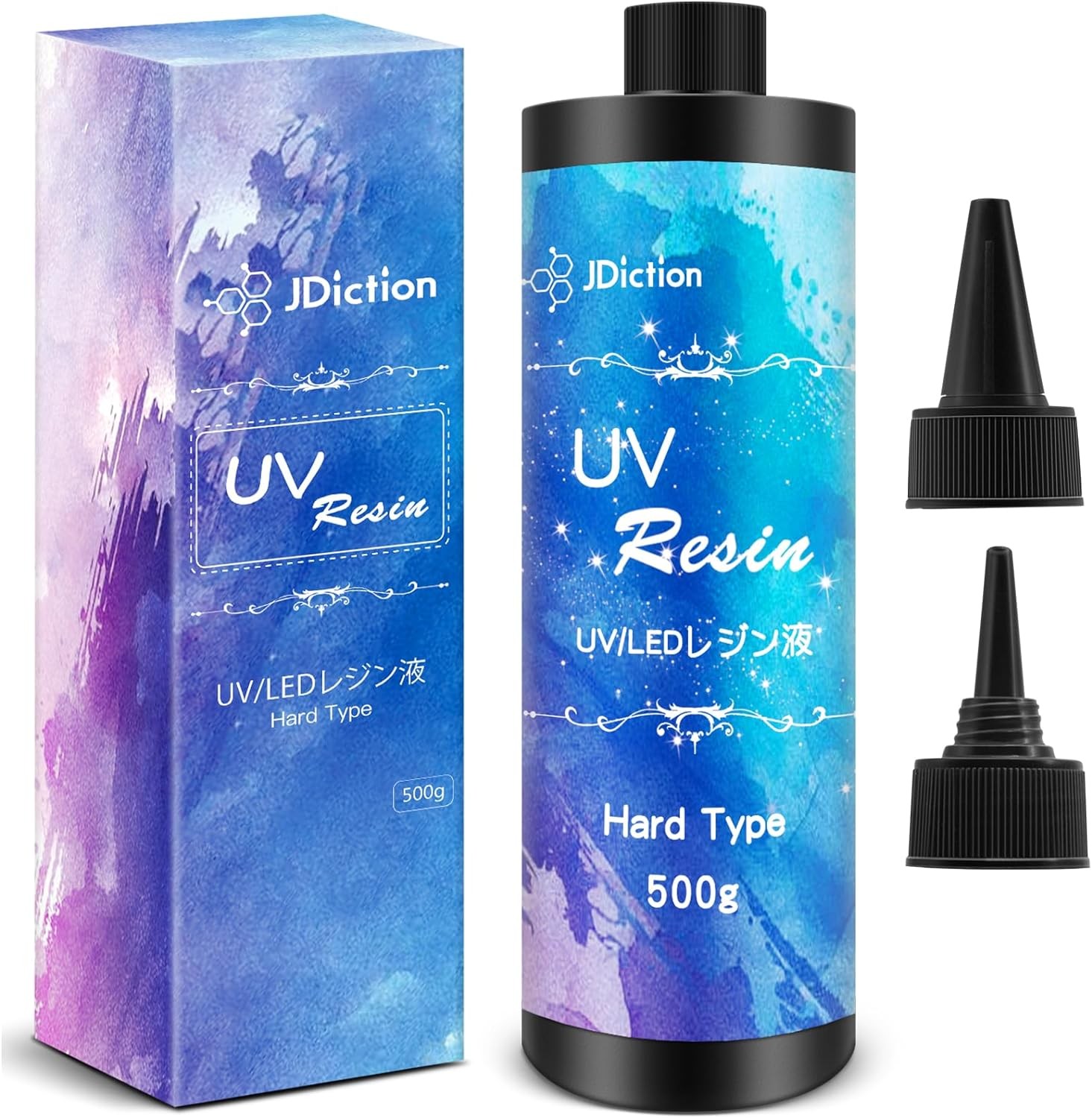 Jdiction UV Resin, Upgrade Ultraviolet Epoxy Resin Crystal Clear Hard Glue Solar Cure Sunlight Activated Resin Kit for Handmade Jewelry, DIY Craft Decoration, Casting and Coating