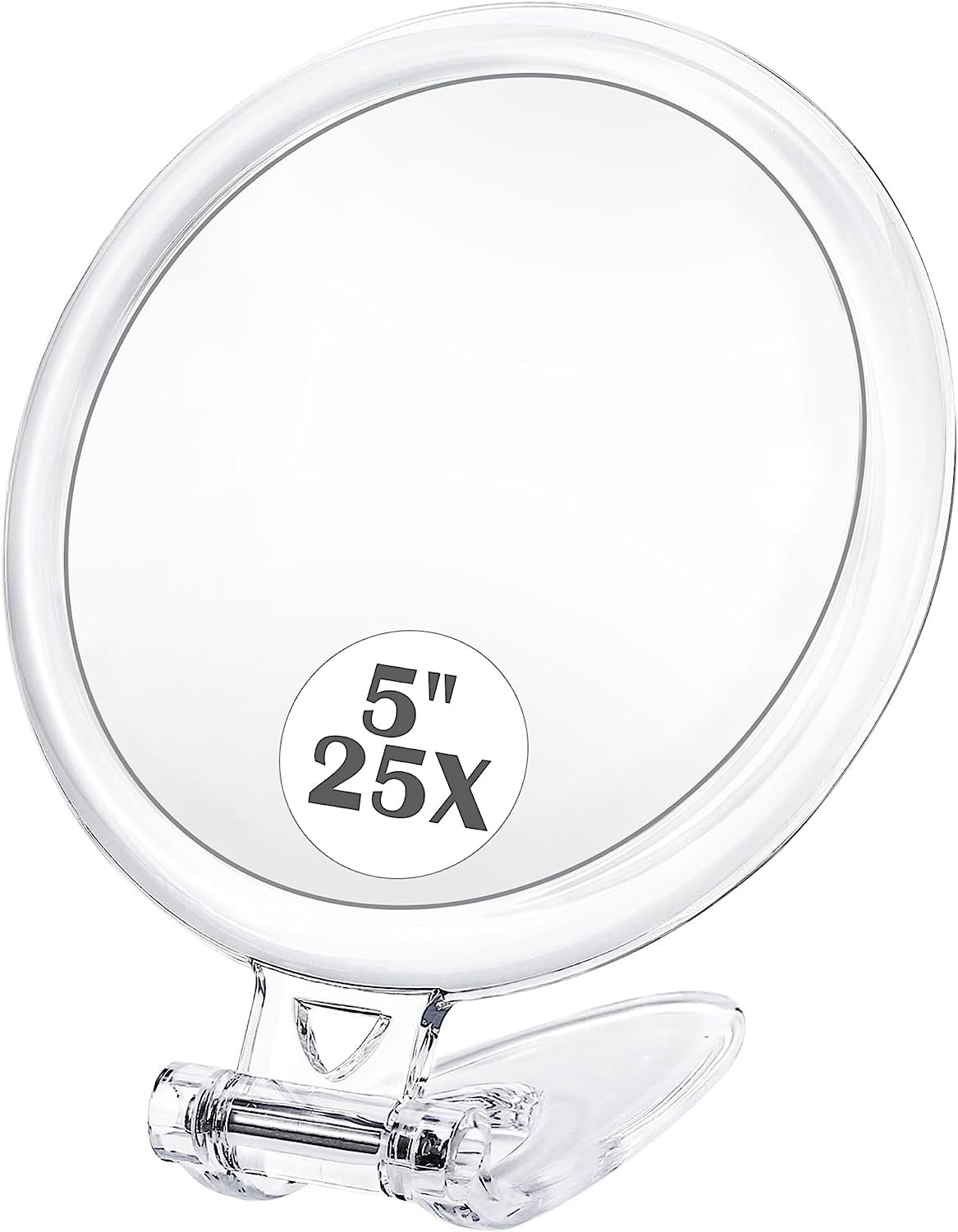 25X Magnifying Mirror with Handle,5In Double Sided 1X/25X Magnifying Makeup Mirror and 3.5In 10X Compact Mirror with Suction Cups,Travel Magnifying Makeup Mirror,Perfect for Blemish/Blackhead Remover…