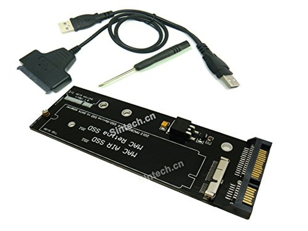 Sintech 7+17Pin to SATA Adapter with USB Cable for SSD from 2012 MACBOOK PRO Retina A1398 A1425 MC975 MC976 MD976 or Air MD224 MD223 MD231 MD232