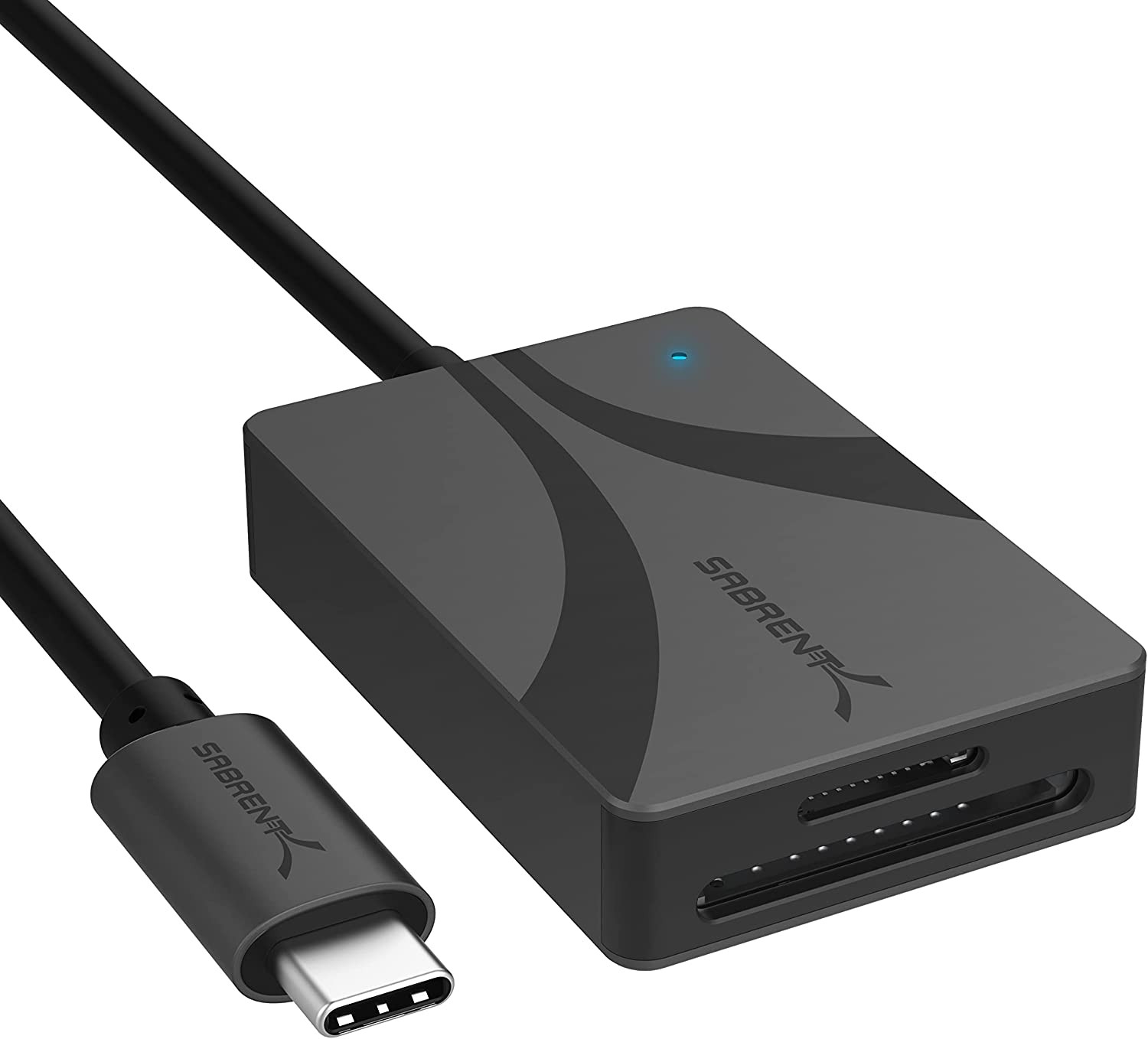 SABRENT USB Type C Card Reader, Dual Slot UHS II SDXC and Microsdxc SD 4.0 (CR-CSDM)