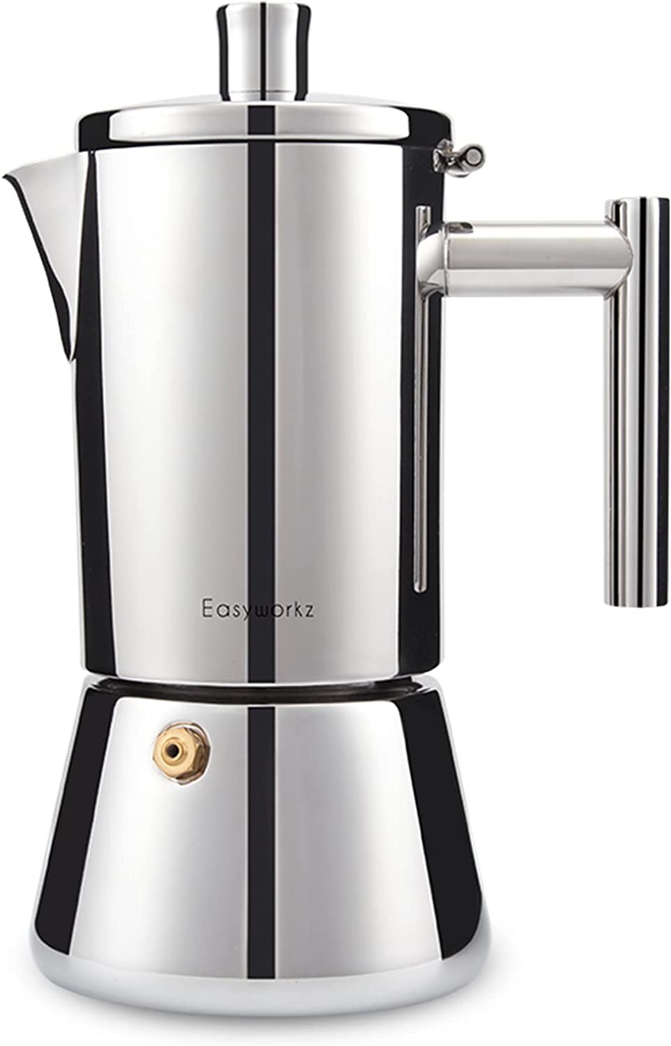 Easyworkz Diego Stovetop Espresso Maker Stainless Steel Italian Coffee Machine 10-12Cup 520Ml Induction Moka Pot