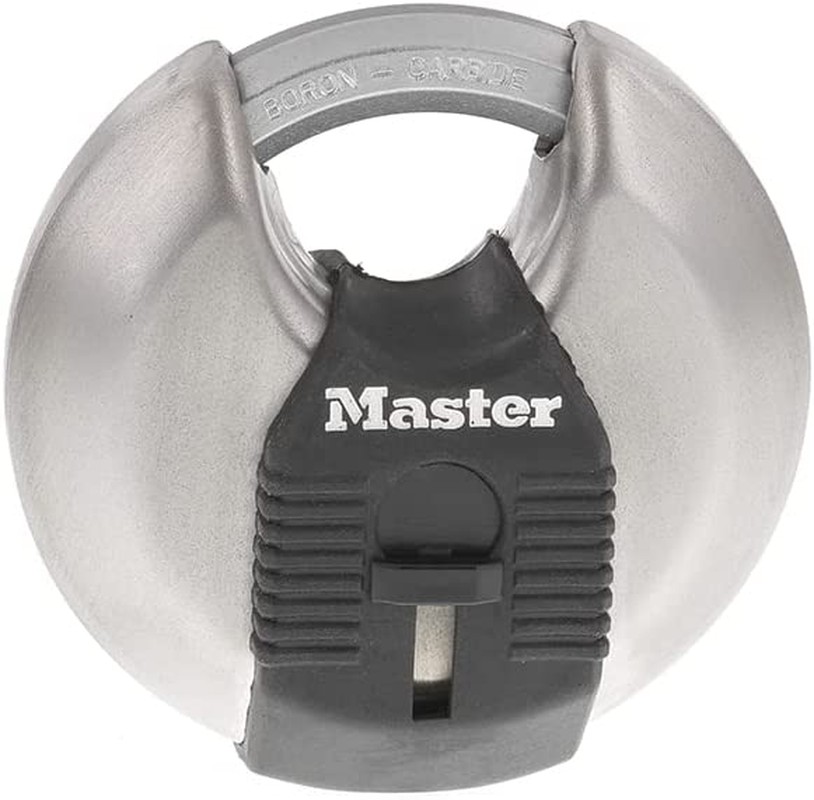 Master Lock M40XKAD Magnum Heav Duty Stainless Steel Discus Padlock with Key, Silver