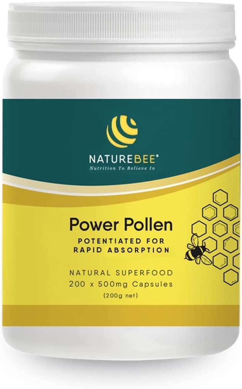 Naturebee Power Pollen Caps | Energy, Immune, and Cognitive Support | Potentiated Bee Pollen | Natural Superfood | 3 Month Supply