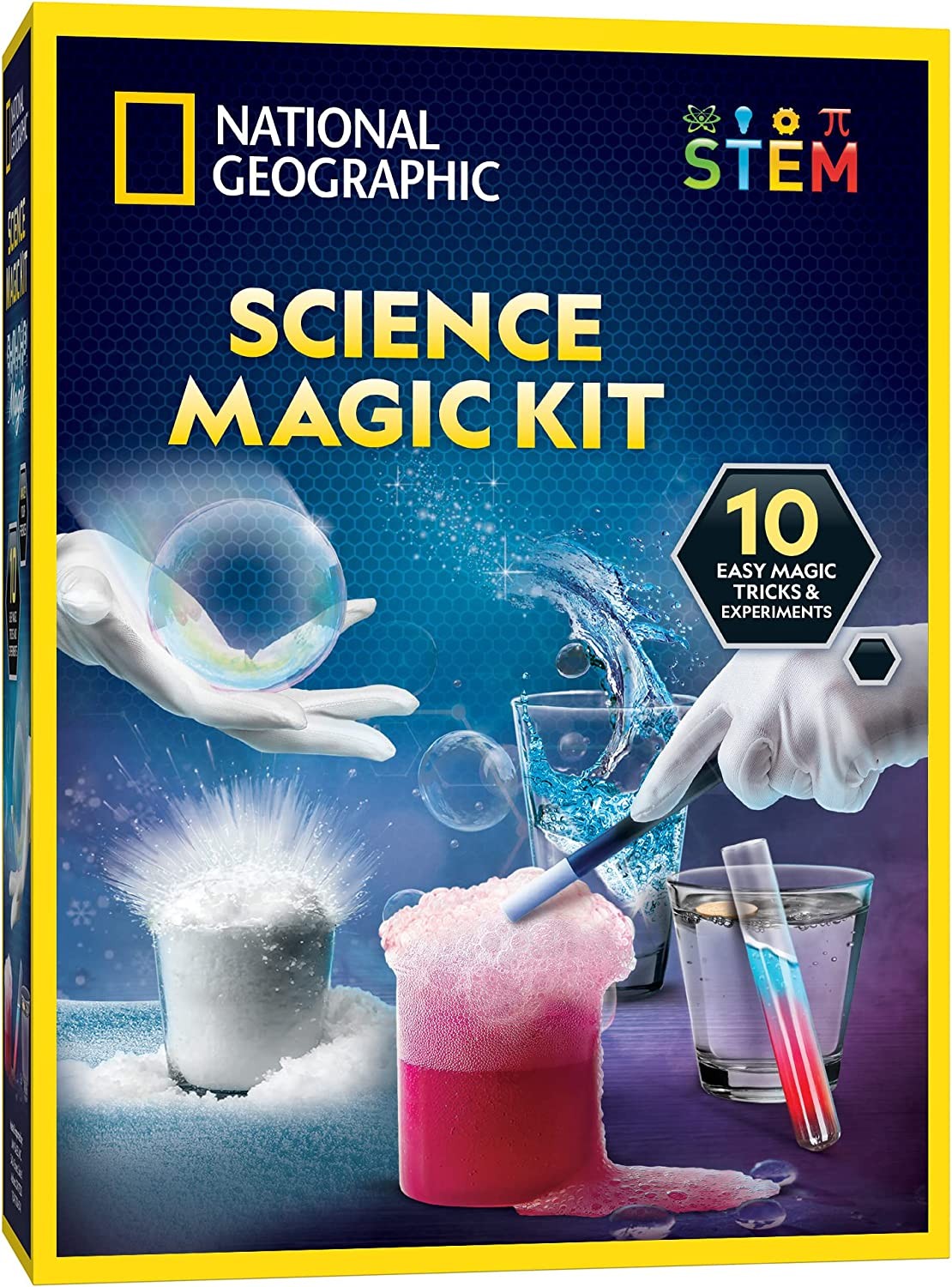 NATIONAL GEOGRAPHIC Science Magic Kit – Perform 20 Unique Experiments as Magic Tricks, Includes Magic Wand and over 50 Pieces, Amazon Exclusive Learning Science Kit for Boys and Girls