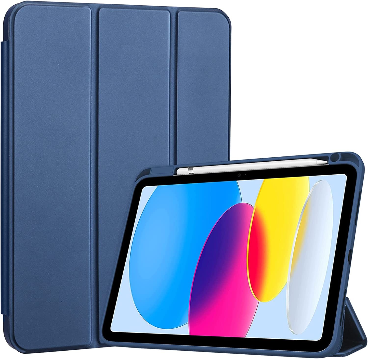 Procase Ipad 10Th Generation Case Ipad Case 10Th Gen (2022 Model) 10.9 Inch Ipad 10 Case, 10Th Gen Ipad Cases Cover with Pencil Holder for 10Th Generation Ipad -Navy