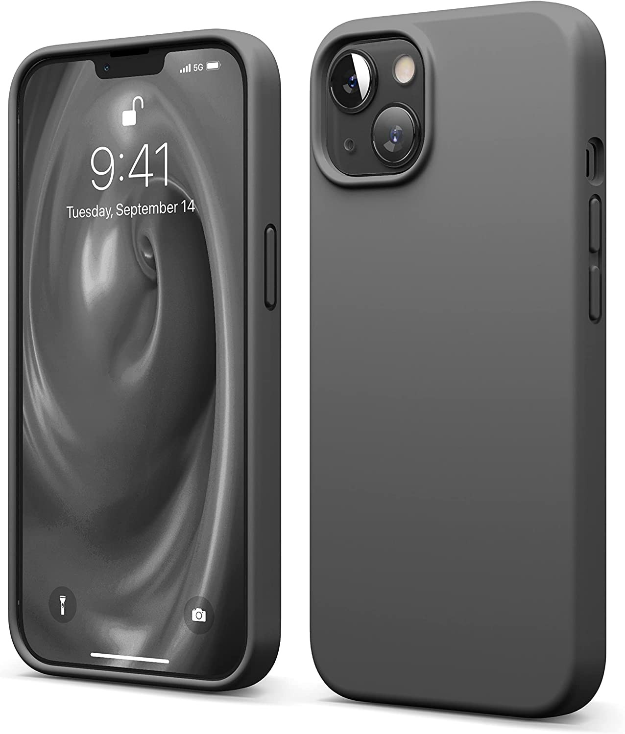 Elago Liquid Silicone Case Compatible with Iphone 13 Case (6.1″), Premium Silicone, Full Body Protection – 3 Layer Shockproof Phone Cover, Anti-Scratch Soft Microfiber Lining (Dark Grey)