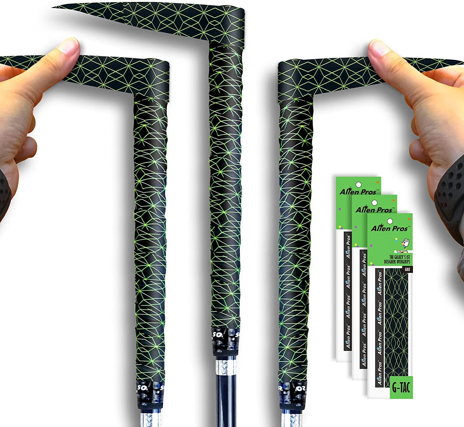 Alien Pros Golf Grip Wrapping Tapes – Innovative Golf Club Grip Solution – Enjoy a Fresh New Grip Feel in Less than 1 Minute