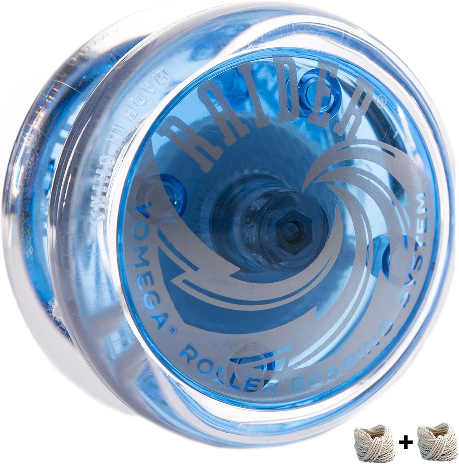 Yomega Raider – Professional Responsive Ball Bearing Yoyo, Great for Kids, Beginners and for Advanced String Yo-Yo Tricks and Looping Play. + Extra 2 Strings & 3 Month Warranty (Blue)