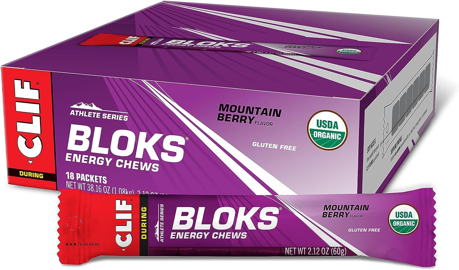 CLIF Shot Bloks Energy Chews Mountain Berry 18X60G