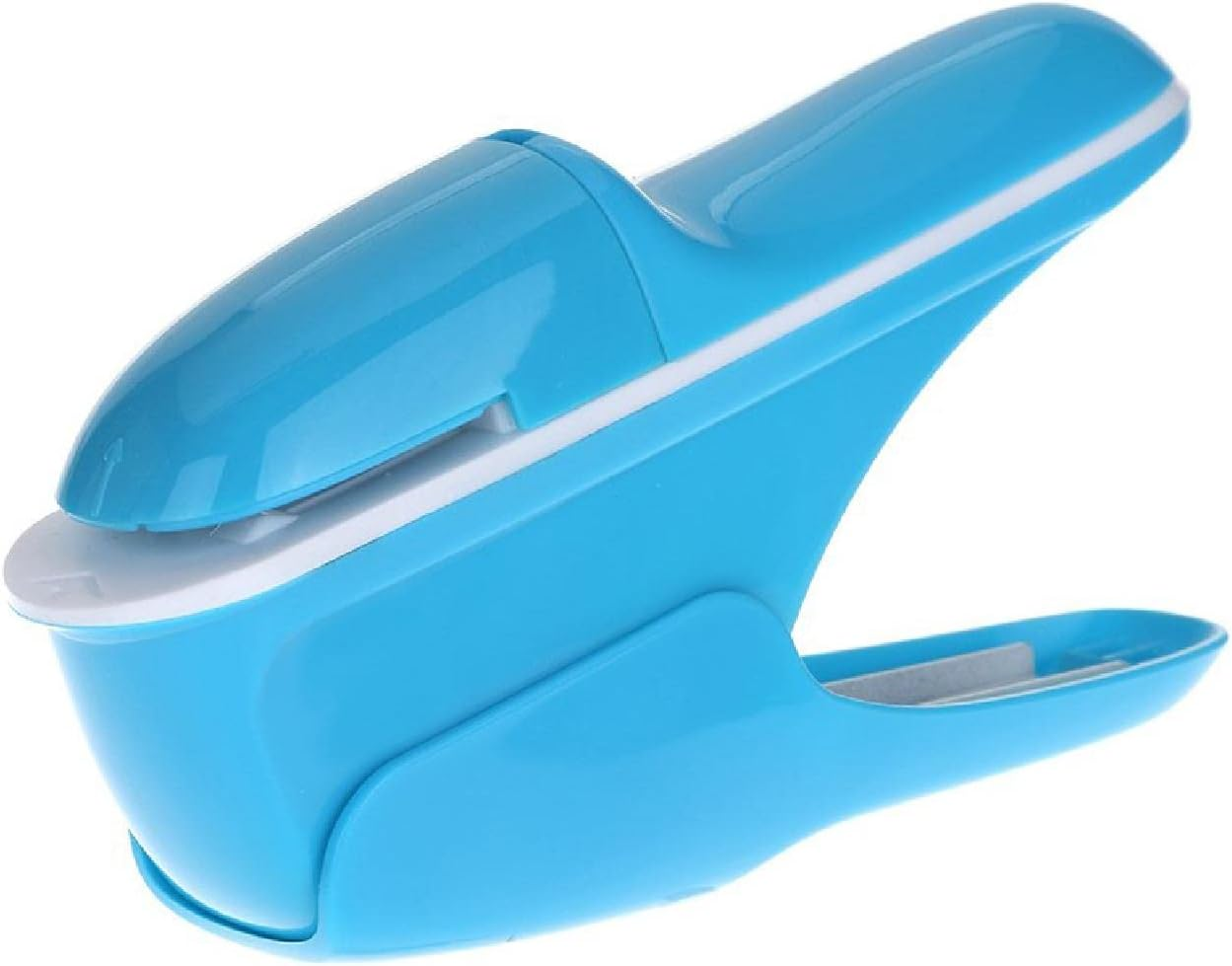 Stapleless Stapler, Manual Staplers, Portable Staple-Free Stapler for Booklet Brochures, Newspapers, Leaflets-Blue