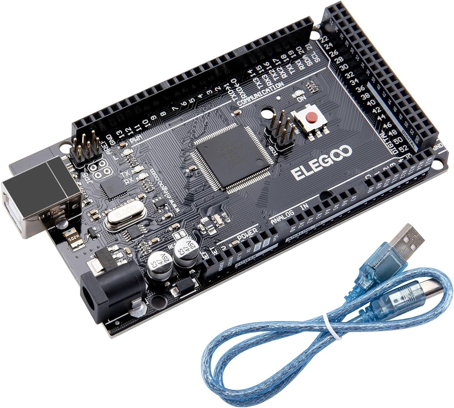 ELEGOO MEGA2560 R3 Development Board Microcontroller Atmega2560 ATMEGA16U2 with USB Cable Compatible with Arduino IDE