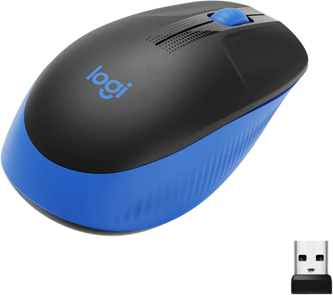 Logitech M190 Wireless Mouse Full Size Comfort Curve Design 1000Dpi Blue