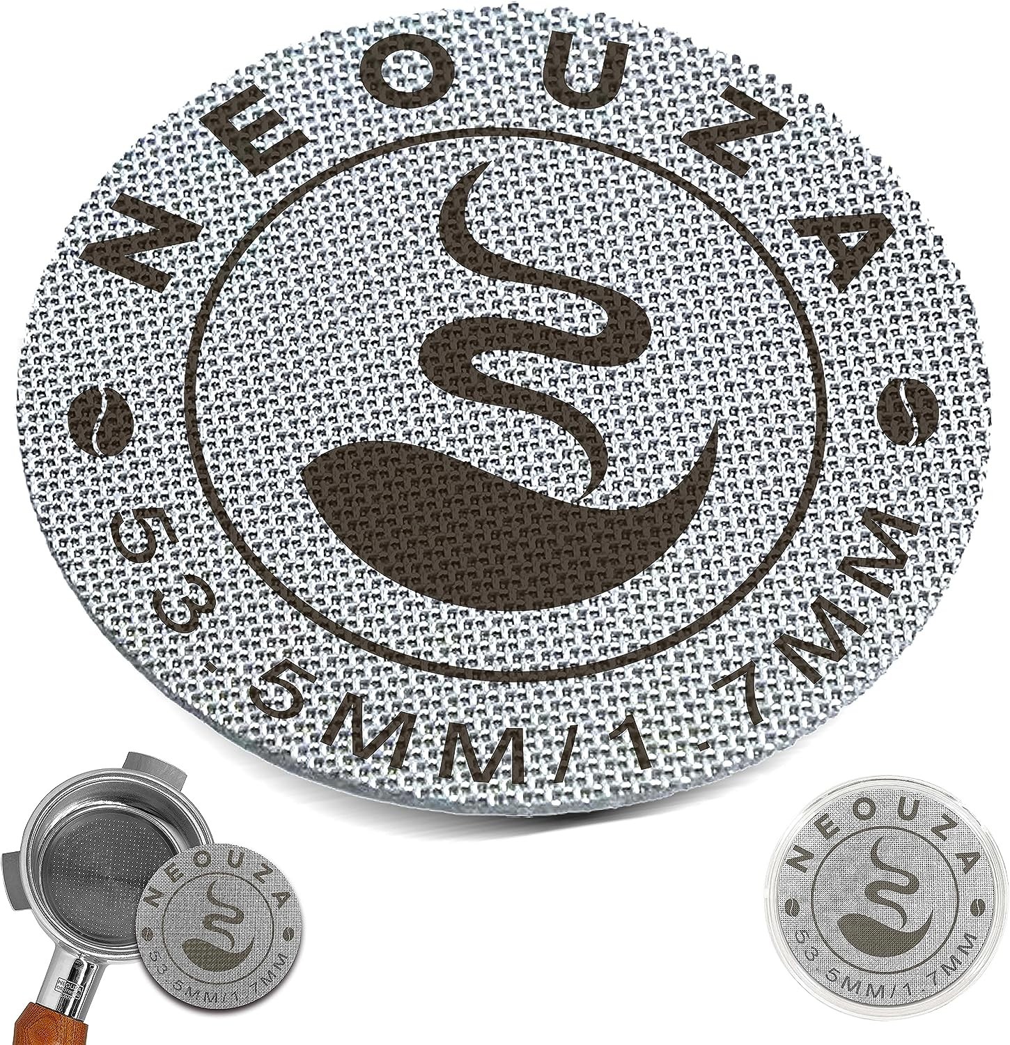 NEOUZA Espresso Puck Screen 53.5Mm Reusable 1.7Mm Thickness 150Μm Stainless Steel Professional Barista Coffee Filter Mesh Plate for Espresso Portafilter Filter Basket