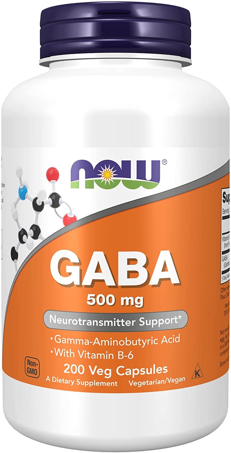 NOW GABA 500 Mg,200 Veg Capsules