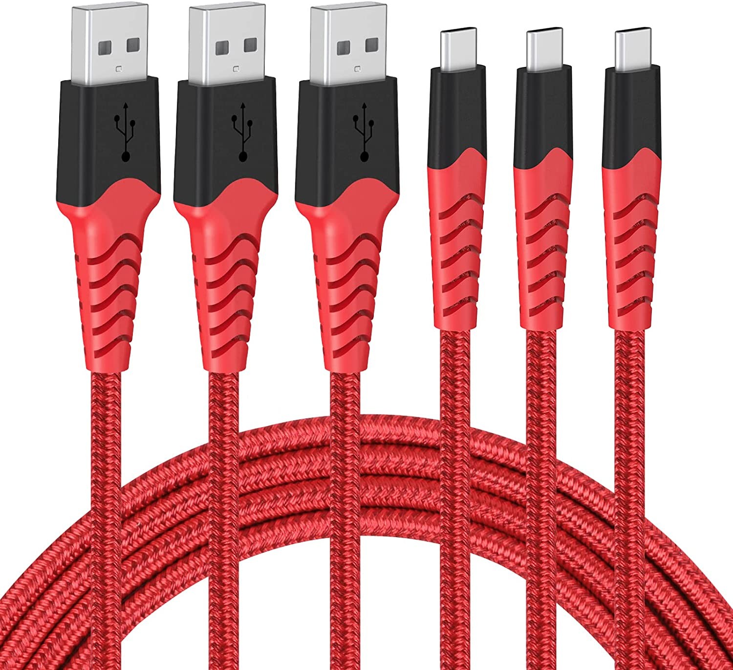 AHGEIIY USB Type C Cable, USB C Cable [3-Pack, 2M] USB C Charger Cable 3A Fast Charging USB a to USB C Cable for Samsung Galaxy S22 S21 S20 S10 S10+ and Other USB C Charger