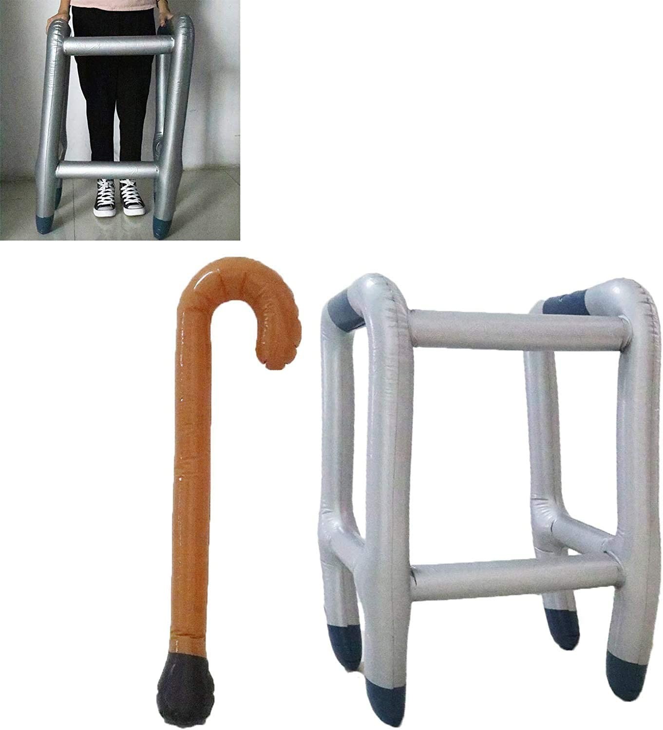 Auto-Plaza Inflatable Walking Stick & Zimmer Frame Blow up Toy Novelty Gag Joke Dress up (Style 1)