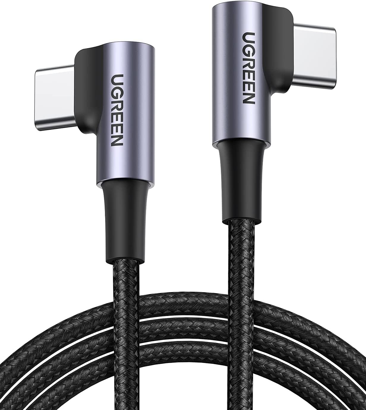 UGREEN USB C to USB C Charger Cable Right Angle Type C 60W PD Fast Charging Compatible with Iphone 15 Pro Max, Pixel 7 6, Samsung Galaxy S23 S22 Note 10, Macbook Air, Ipad Pro 2022, NS Switch, 1M