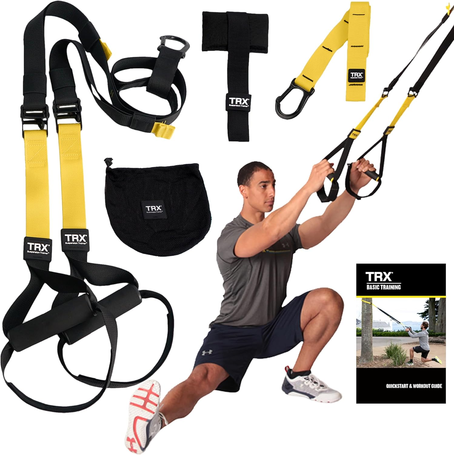 TRX ALL-IN-ONE Suspension Training: Bodyweight Resistance System | Full Body Workouts for Home, Travel, and Outdoors | Build Muscle, Burn Fat, Improve Cardio | Free Workouts Included