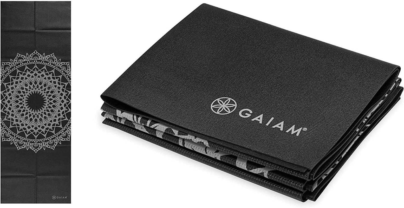 Gaiam Yoga Mat – Folding Travel Fitness & Exercise Mat – Foldable Yoga Mat for All Types of Yoga, Pilates & Floor Workouts (68″L X 24″W X 2Mm Thick)