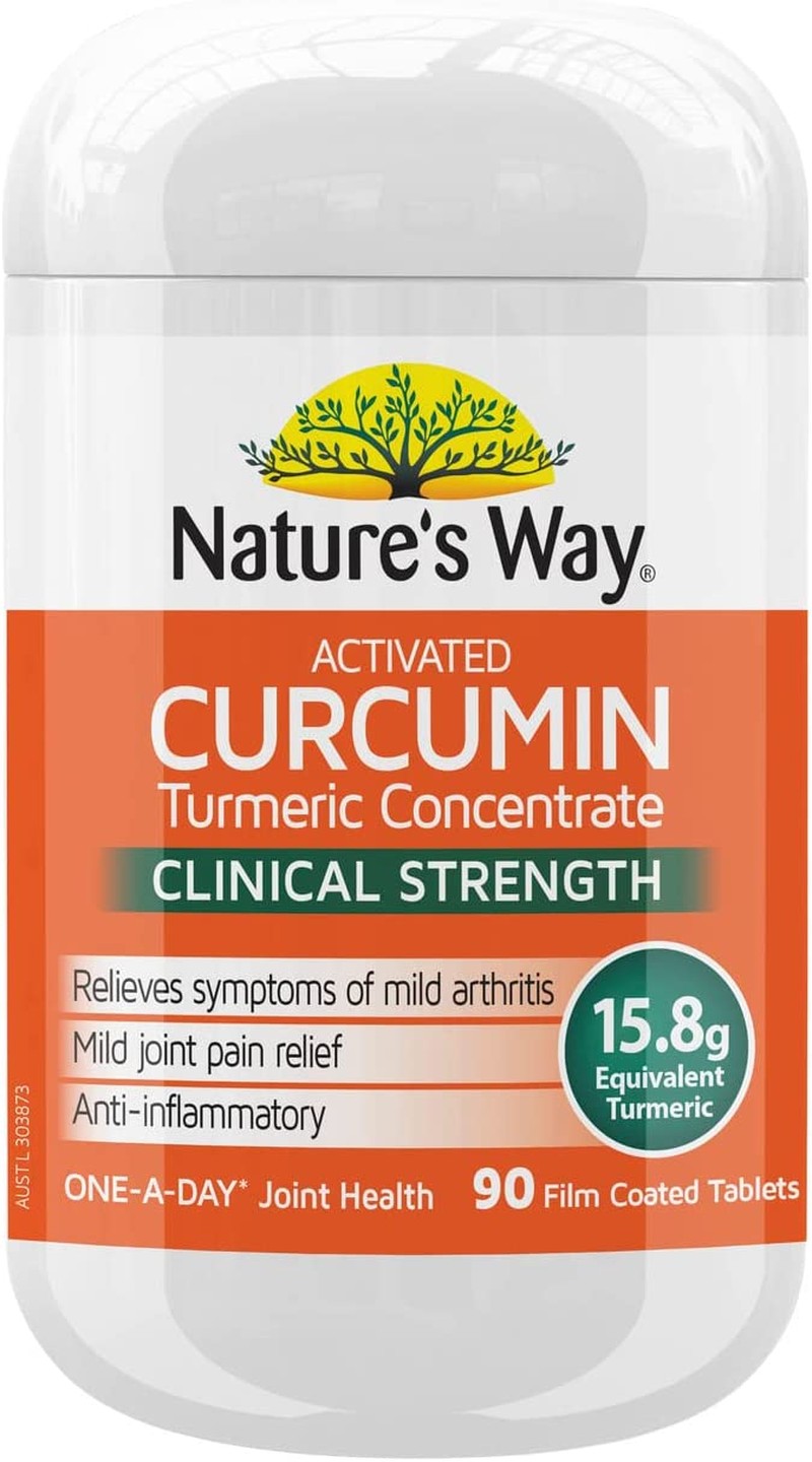 Natures Way Activated Curcumin Turmeric Concentrate Clinical Strength Tablets, 90 Count