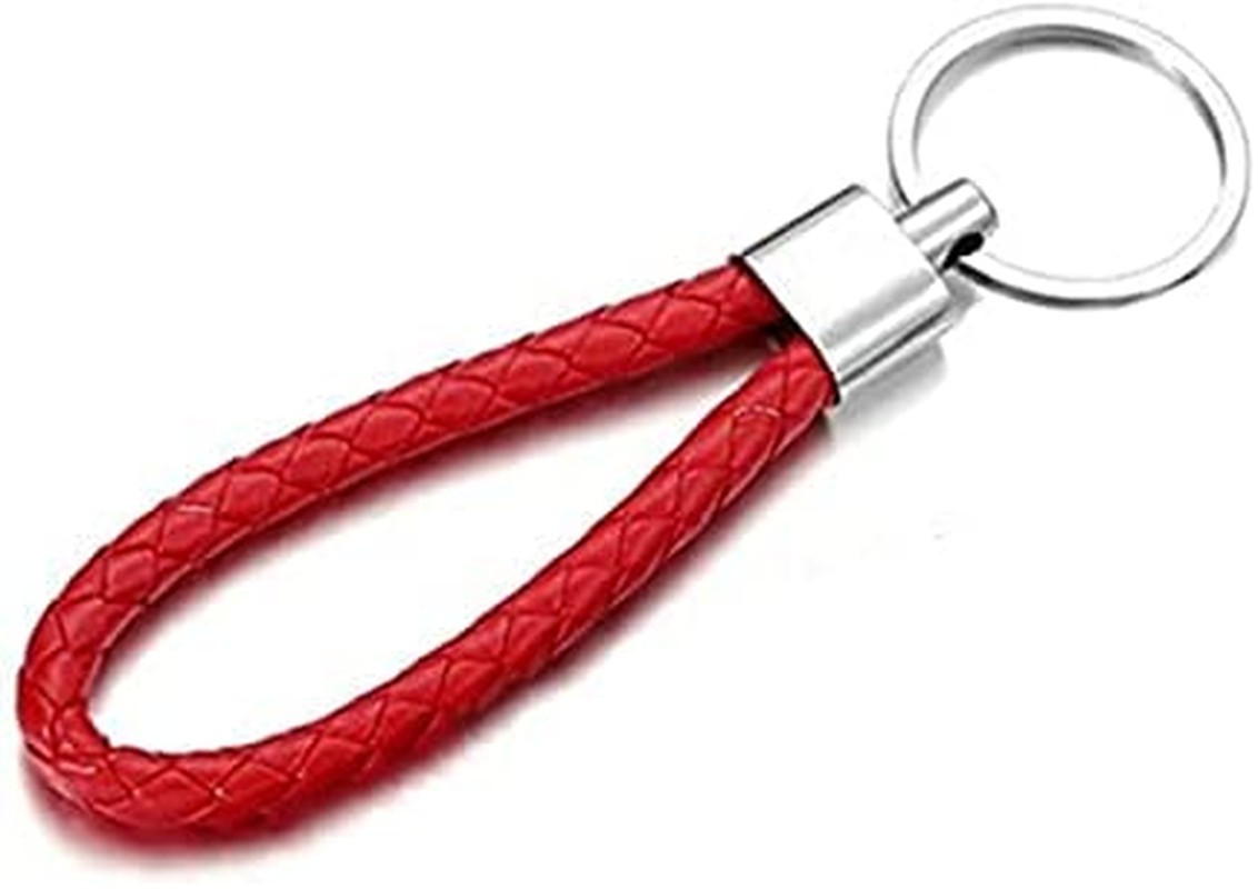 5 Colors Braided PU Leather Strap Keyring Keychain, Leather Keyring, Personalised Keychain, Car Key Chain Ring DIY Rope Keyring for Men or Women