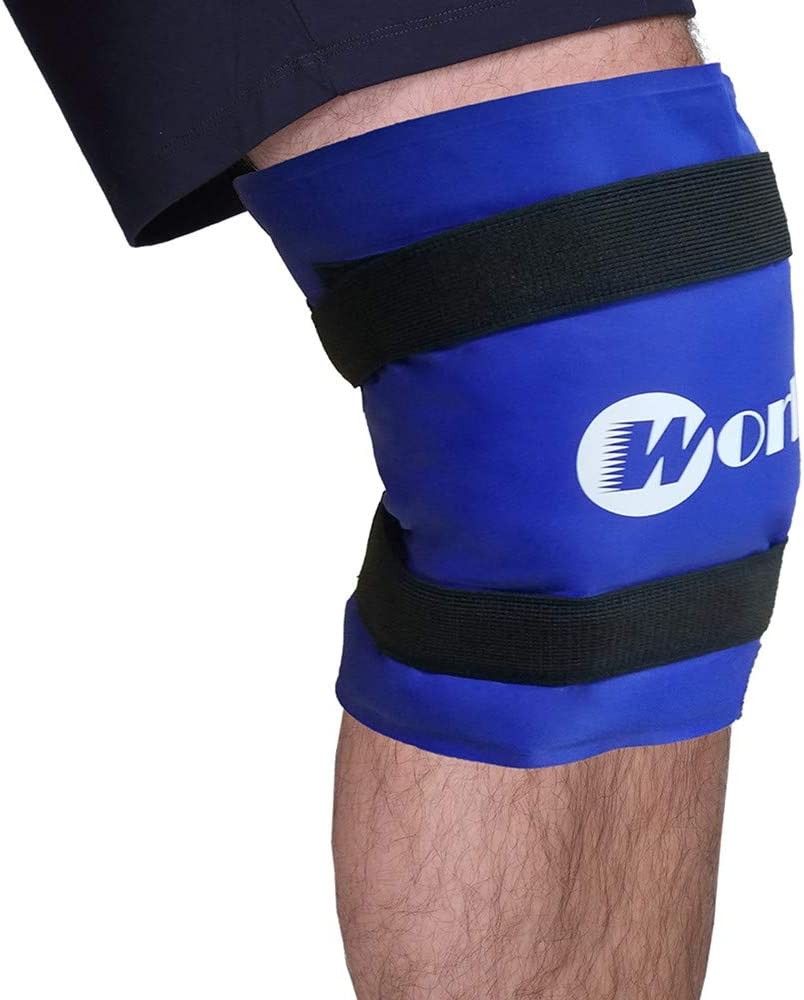 Knee Ice Pack Wrap around Entire Knee, Large Reusable Gel Ice Pack for Pain Relief, Hot Cold Therapy for Knee Replacement Surgery, Swelling, Sports Injuries, Pain Relief, Arthritis, Etc (21.5″ X 9.5″)