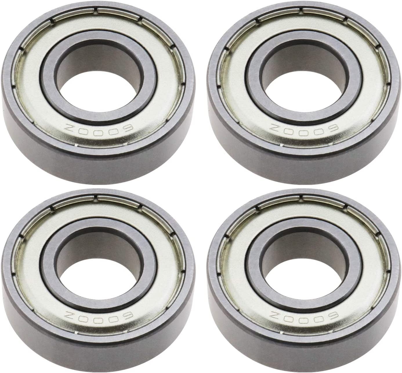 4X Deep Groove Ball Bearing 6000ZZ 10X26X8Mm Bearing Steel Plated Chrome with Metal Double Sealed for Agricultural Construction Engineering Machinery