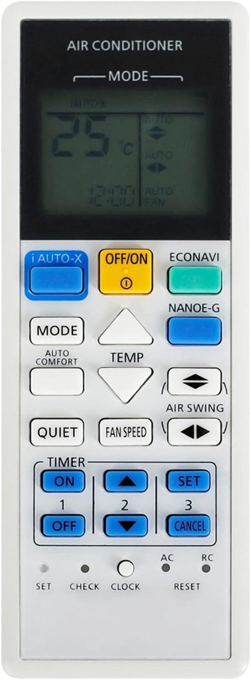 Universal Air Conditioner Remote Control Compatible with Panasonic KTSX002 CS-Z9RKR CS-Z21RKR CS-Z24RKR CS-E12MKR CS-E15MKR CS-E21PKR CS-E28MKJ CS-E9PKR CS-E12PKR KTSX002 with Cool Function