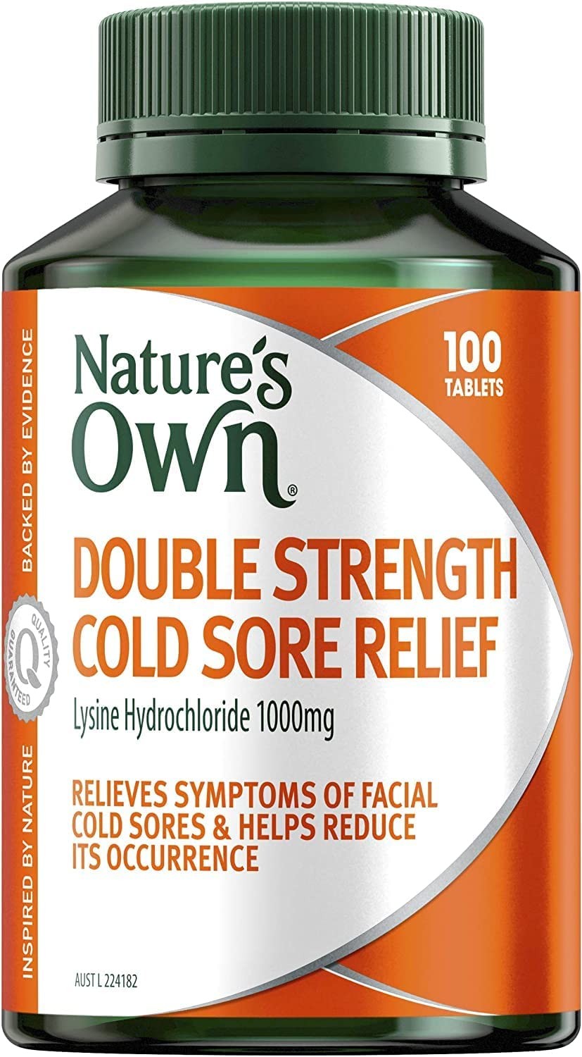 Nature’S Own Cold Sore Relief Double Strength Tablets 100 – Relieves Facial Cold Sore Symptoms – Helps to Reduce Occurence of Facial Cold Sores – Supports Collagen Formation